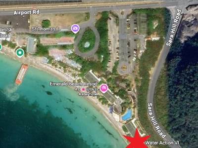 Location of Fly board at Lindbergh Bay, USVI